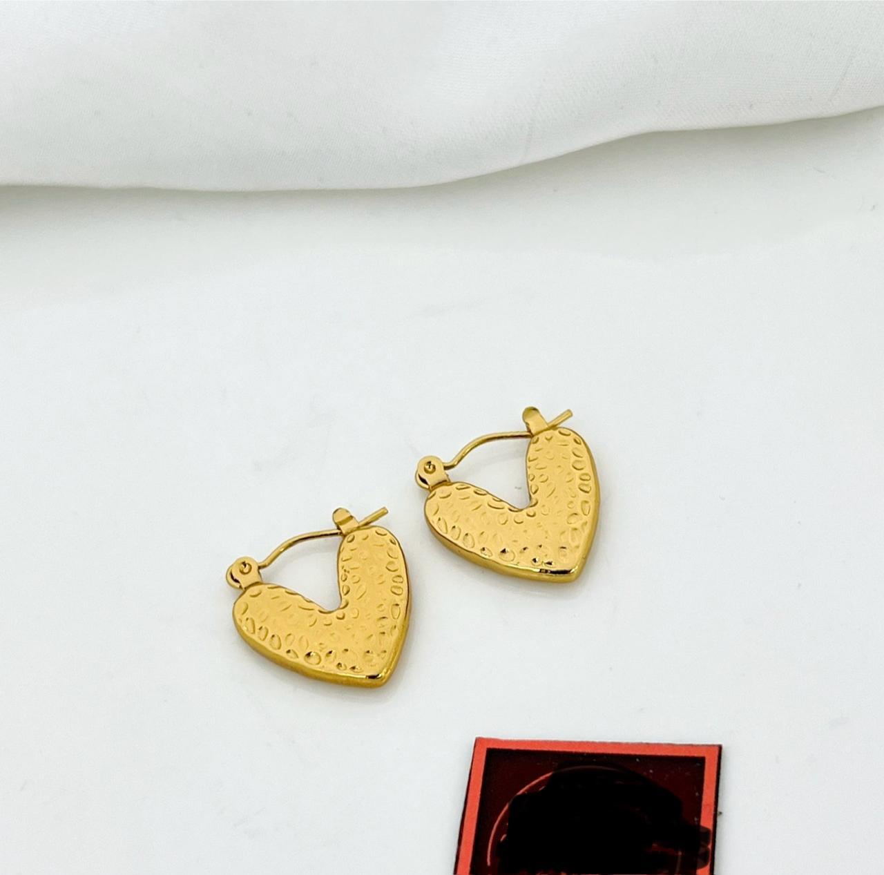 Golden  Heart Hoop Earring