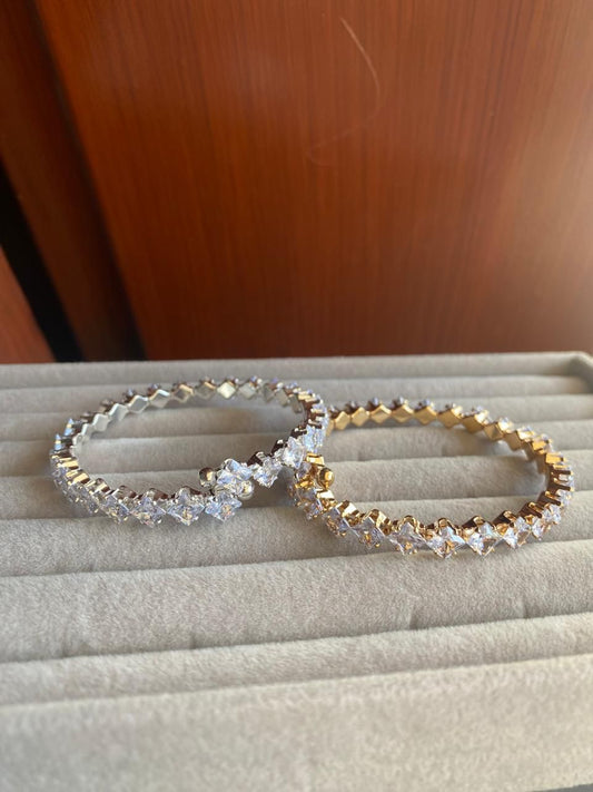 Square-Cut Crystal Eternity Bangles