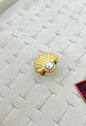 Golden Sunburst Pearl Adjustable Ring
